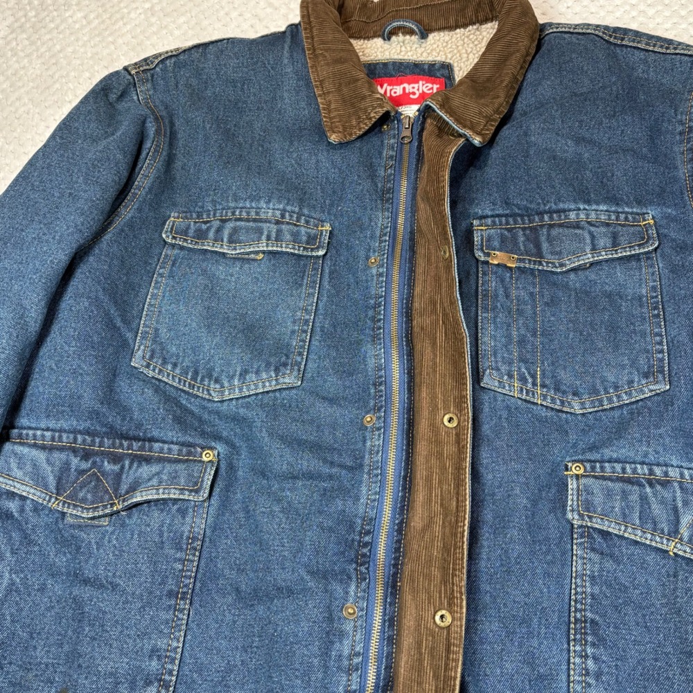 Wrangler Denim Coat Sherpa Lined 3XL Mens